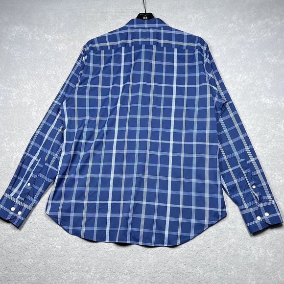 Bonobos Shirt Mens Large Blue Plaid Button Up Slim Fit Long Sleeves Lightweight - Picture 5 of 14